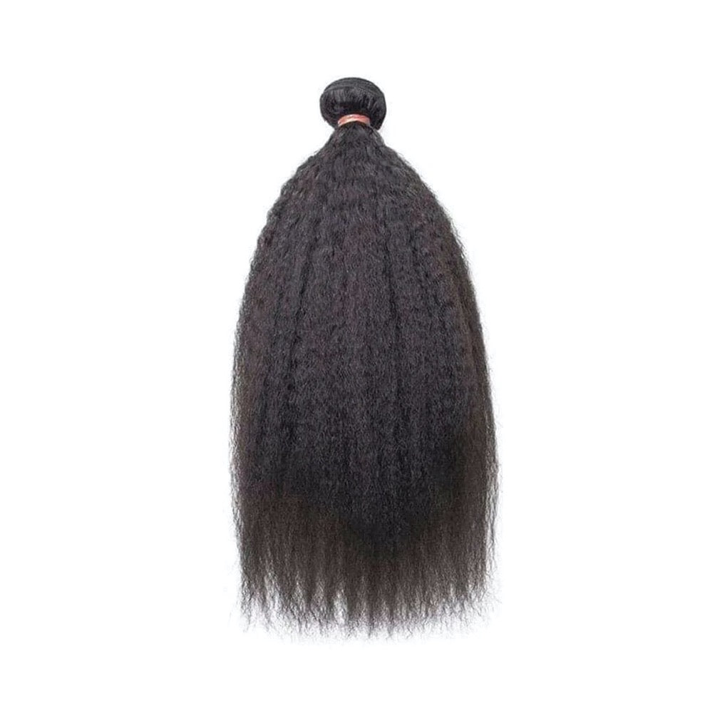 Kinky straight bundle Luxury 10a grade human hair #1B Natural Black 10“-30”