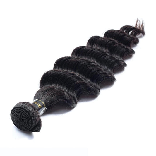 Loose deep Wavy  bundle Luxury 10a grade human hair #1B Natural Black 10“-30”